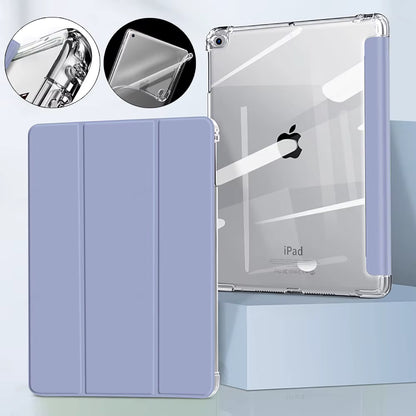 EGYAL Folding iPad Case with Transparent Back in Lavender - Clear Back