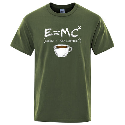 Men's Funny Graphic Tee - Energy = Milk and Coffee