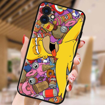 Silicone iPhone Case of The Simpsons - iPhone 11 & 12 Range