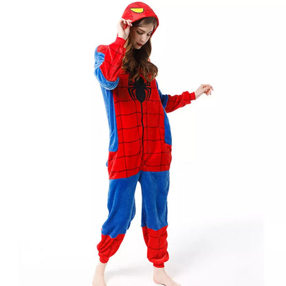 Kids & Adults Fluffy Sleepwear Onesie of Spiderman