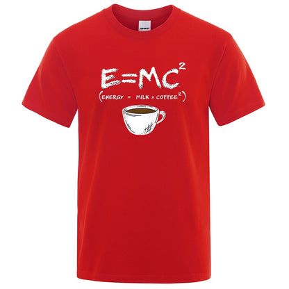 Men's Funny Graphic Tee - Energy = Milk and Coffee