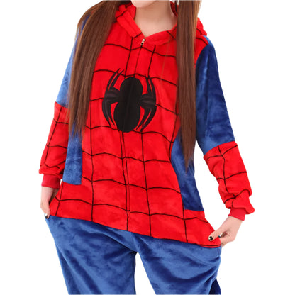 Kids & Adults Fluffy Sleepwear Onesie of Spiderman
