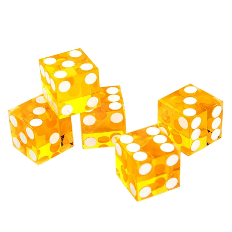 5pcs High-grade Acrylic Transparent Dice Set