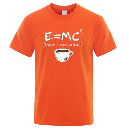 Men's Funny Graphic Tee - Energy = Milk and Coffee