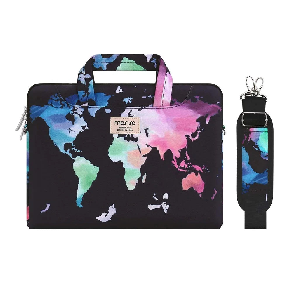 MOSISO Printed Laptop Shoulder Bag – 13–17.3 Inch