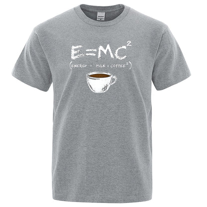 Men's Funny Graphic Tee - Energy = Milk and Coffee