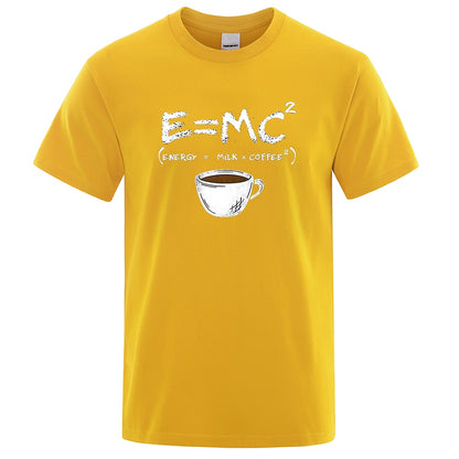 Men's Funny Graphic Tee - Energy = Milk and Coffee