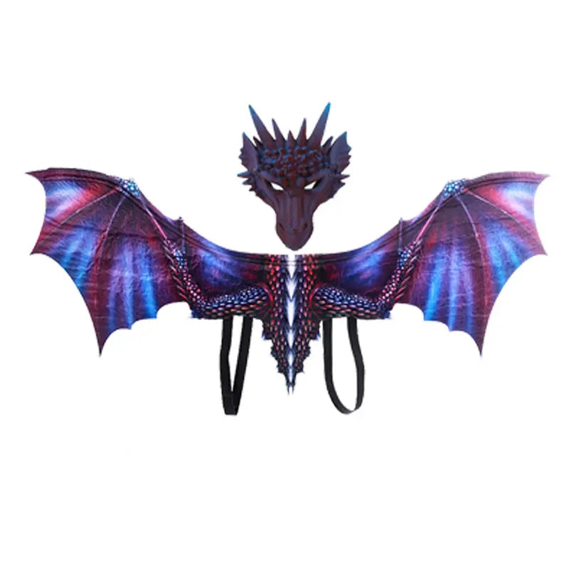 Dragon Face Mask and Wings Adult Costume