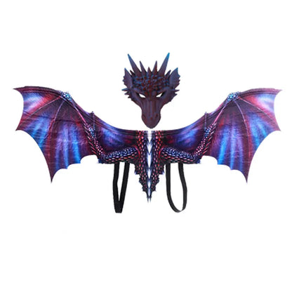 Dragon Face Mask and Wings Adult Costume