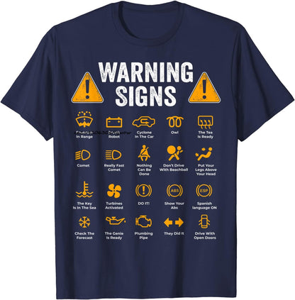 Funny Driving Warning Signs Men's Tee