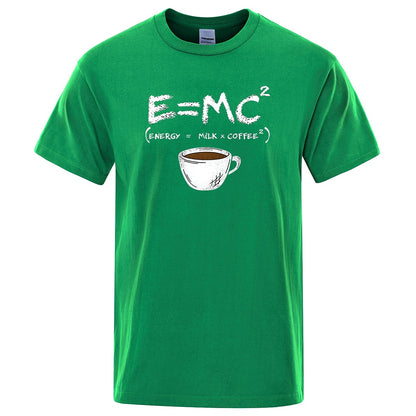 Men's Funny Graphic Tee - Energy = Milk and Coffee