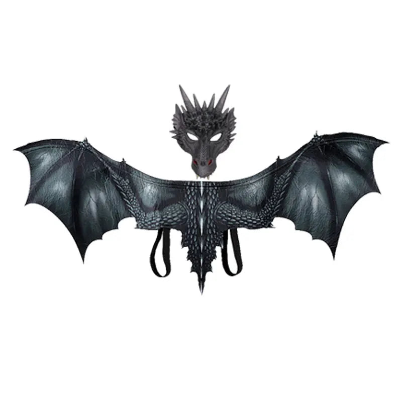 Dragon Face Mask and Wings Adult Costume