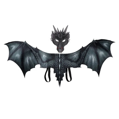 Dragon Face Mask and Wings Adult Costume