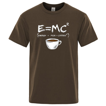 Men's Funny Graphic Tee - Energy = Milk and Coffee