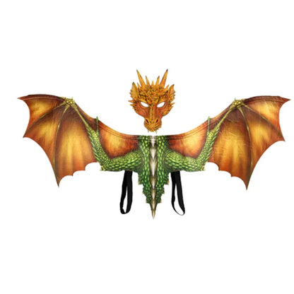 Dragon Face Mask and Wings Adult Costume
