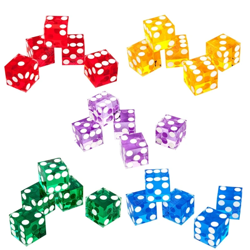 5pcs High-grade Acrylic Transparent Dice Set