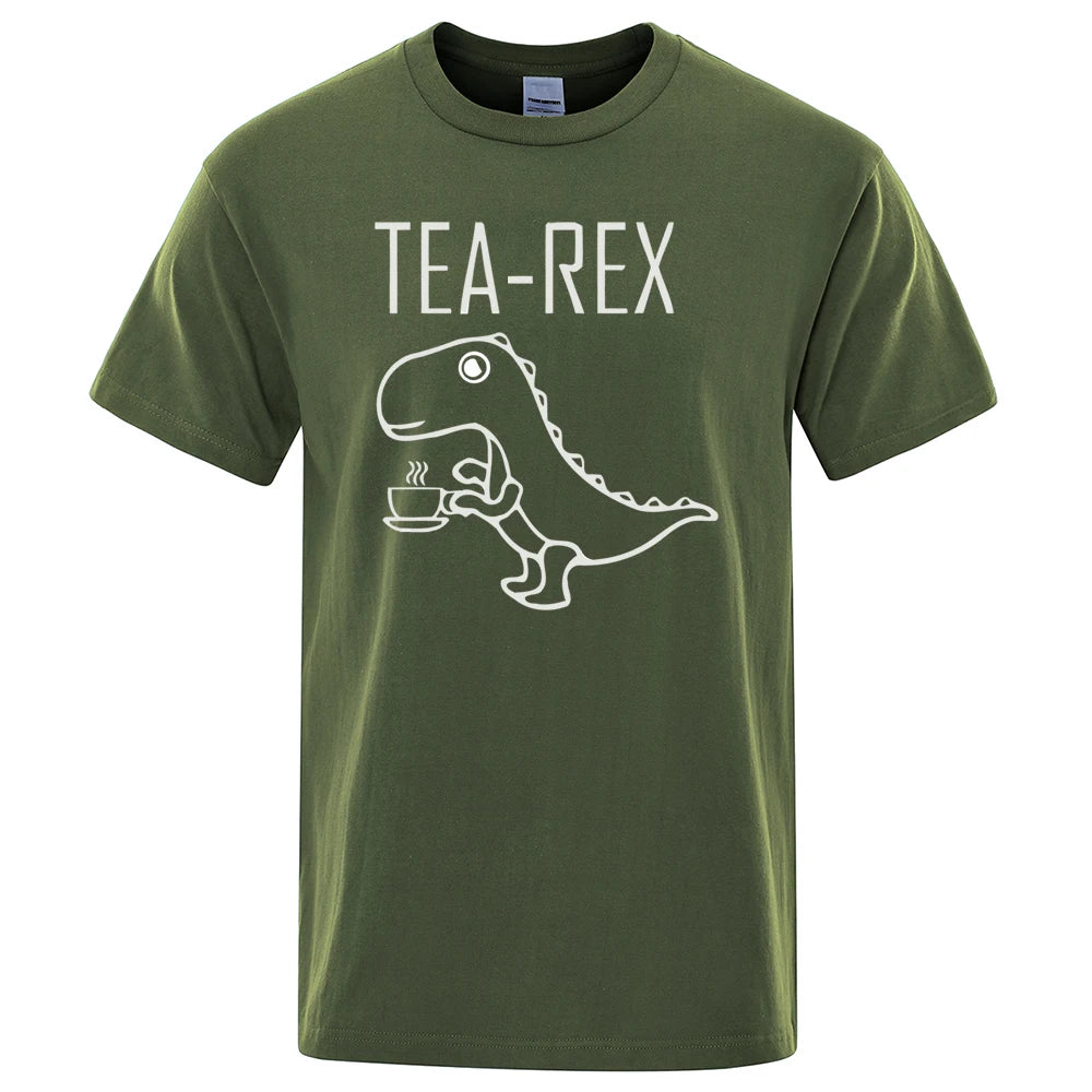 Tea Rex Funny Dinosaur T-Shirt – Unisex Cotton Tee