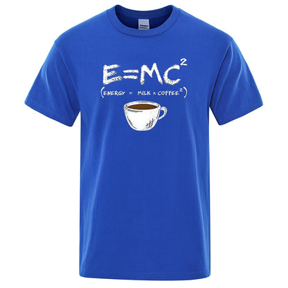 Men's Funny Graphic Tee - Energy = Milk and Coffee