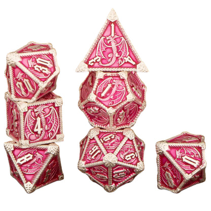 7 Piece Dice Set of Metal Dungeons and Dragons
