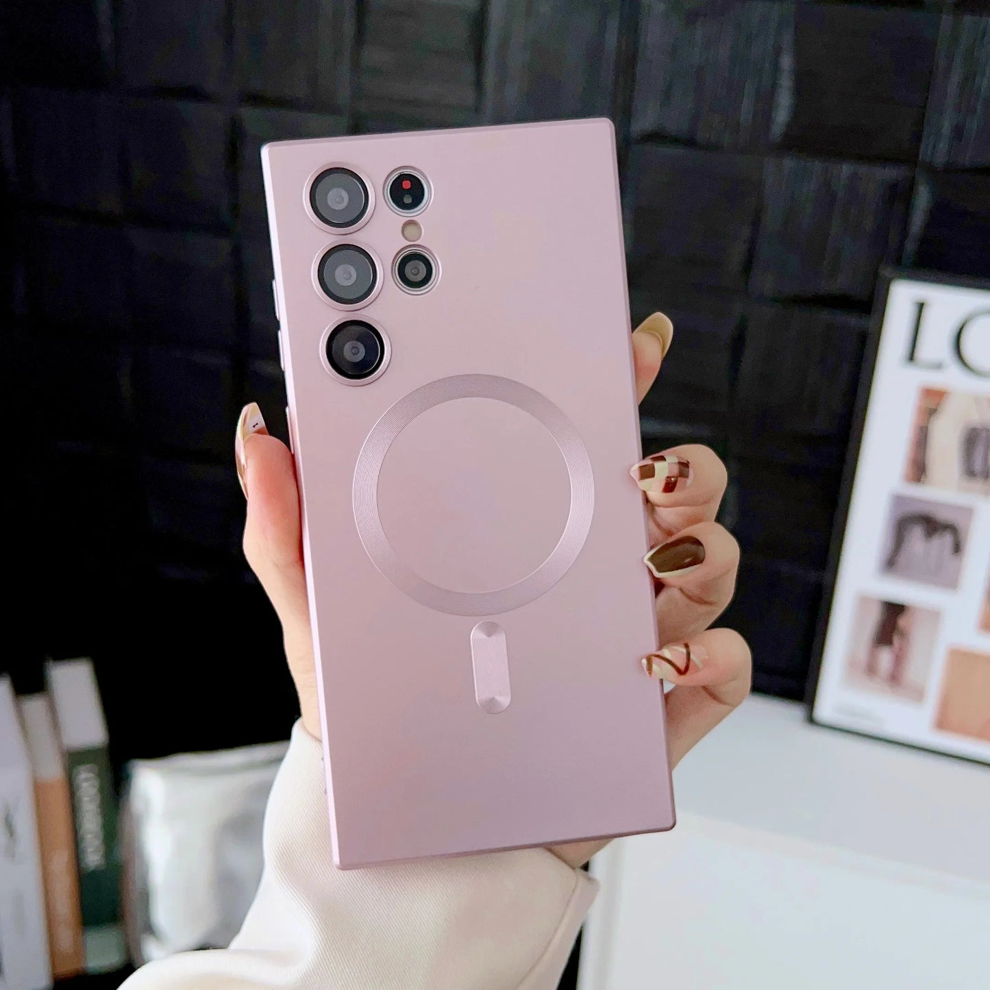 Metallic Magnetic Charging Compatible Phone Case (for Samsung)