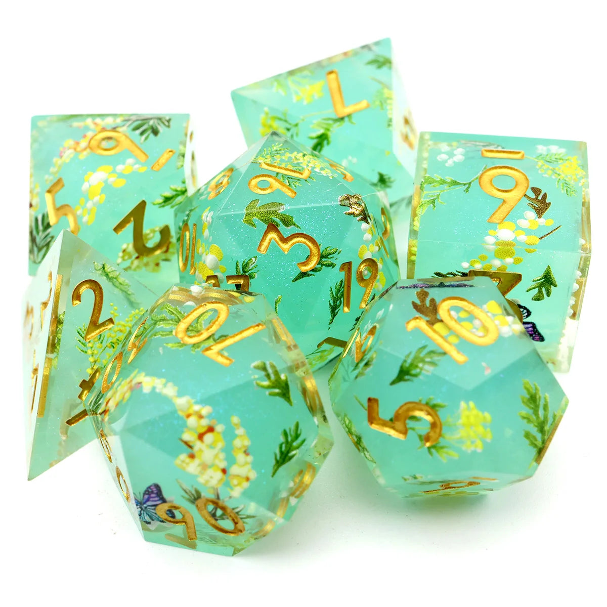 Floral Resin DND Dice Set