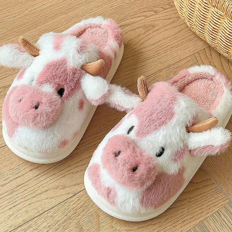 Adult Novelty Cow Indoor Slippers