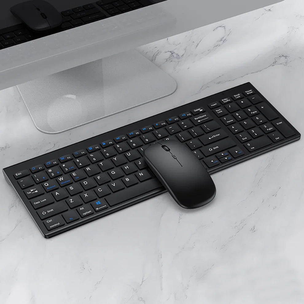 Slim Rechargeable Bluetooth Keyboard and Mouse Set