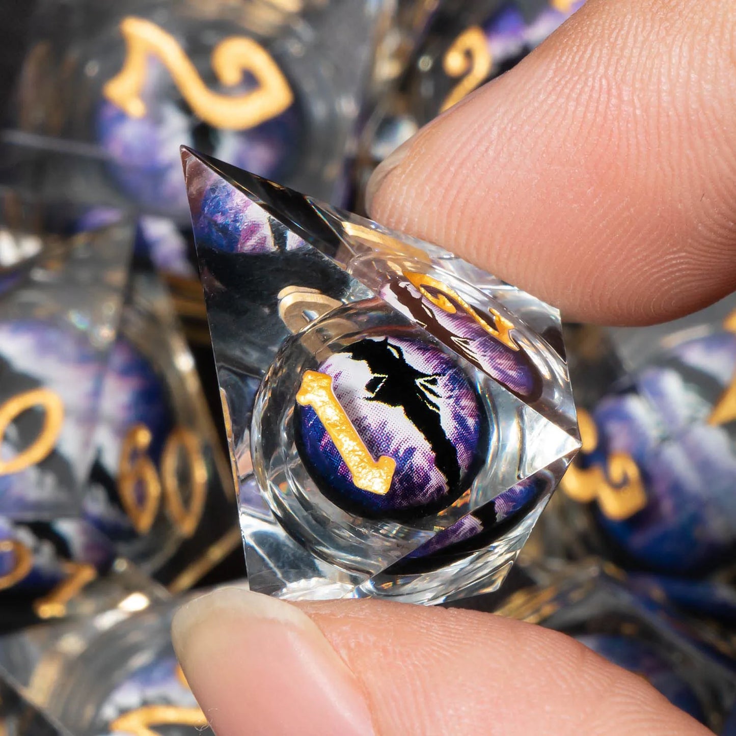 Creepy Eyes Resin Dice Set for DND 7 pieces