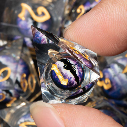 Creepy Eyes Resin Dice Set for DND 7 pieces