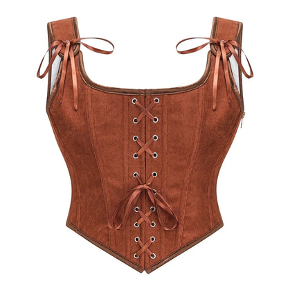 Victorian/Medieval Lace-Up Corset Women's Costume Top