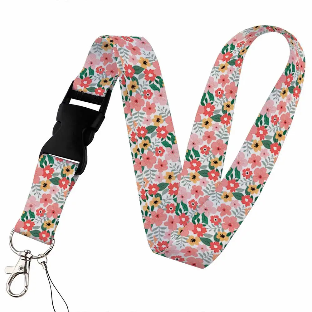 Beautiful Floral Work or School Lanyards