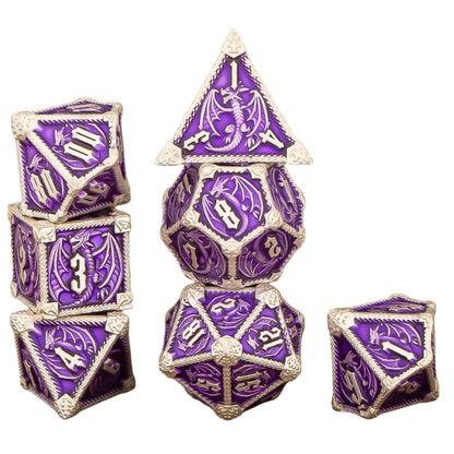 7 Piece Dice Set of Metal Dungeons and Dragons