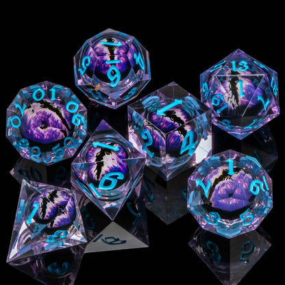 Creepy Eyes Resin Dice Set for DND 7 pieces