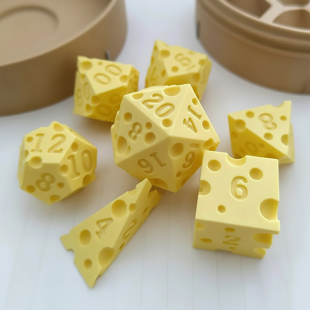 Cheese Themed 7pc Dice Set