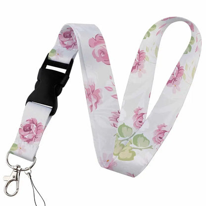 Beautiful Floral Work or School Lanyards