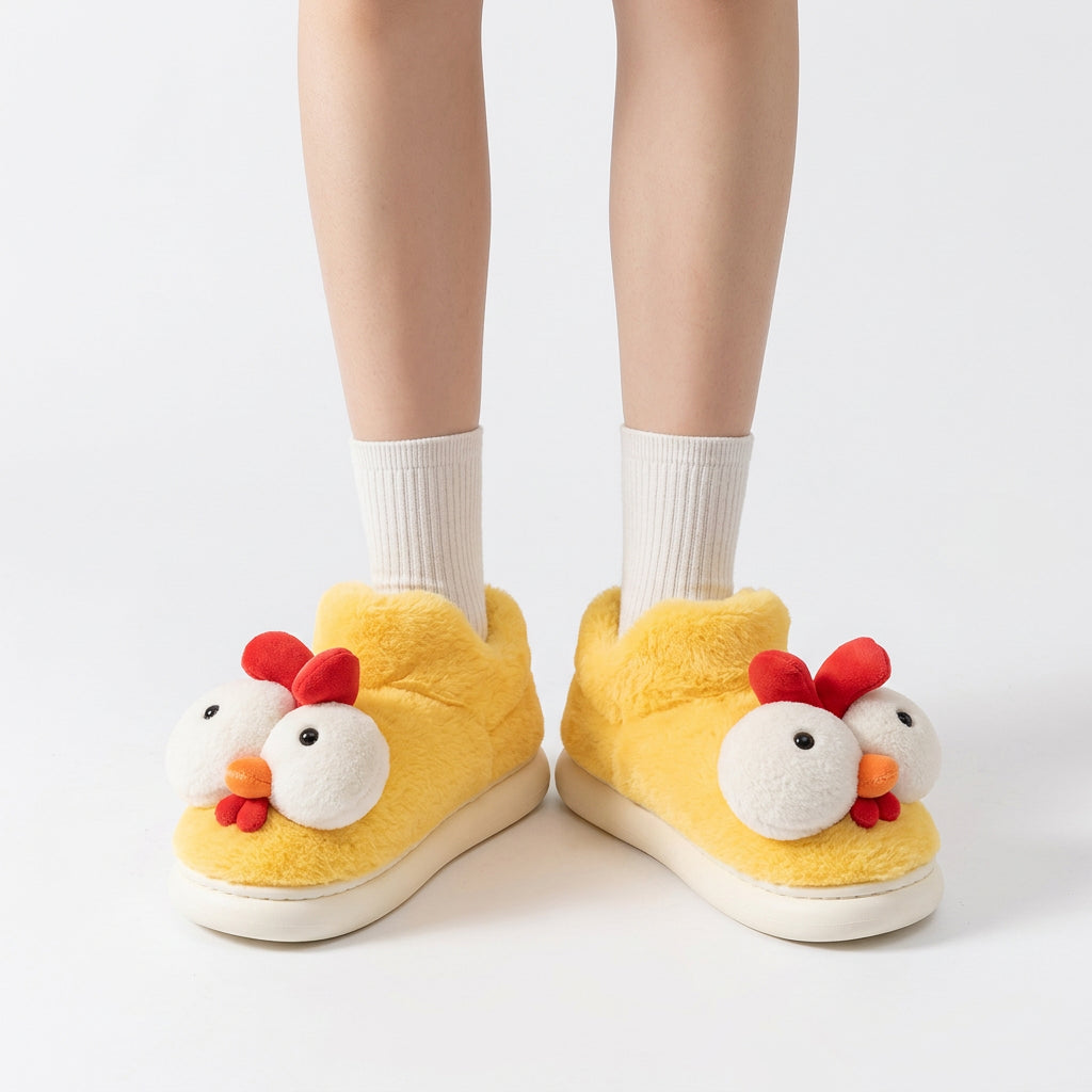 Funny Chicken Plush Slippers | The Nerd Collective