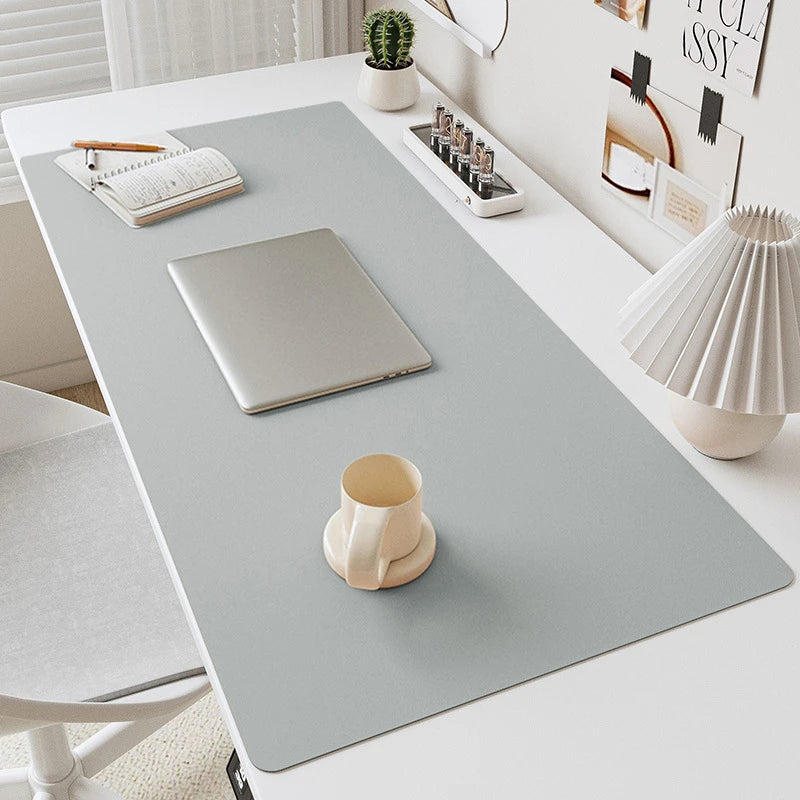 Solid Colour PU Leather Waterproof Desk Mat