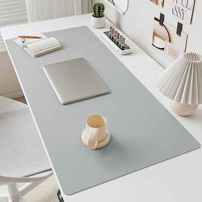 Solid Colour PU Leather Waterproof Desk Mat