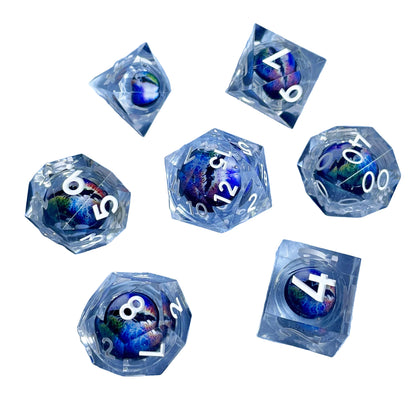 Suspended Eyeball 7 Piece Resin Dice Set