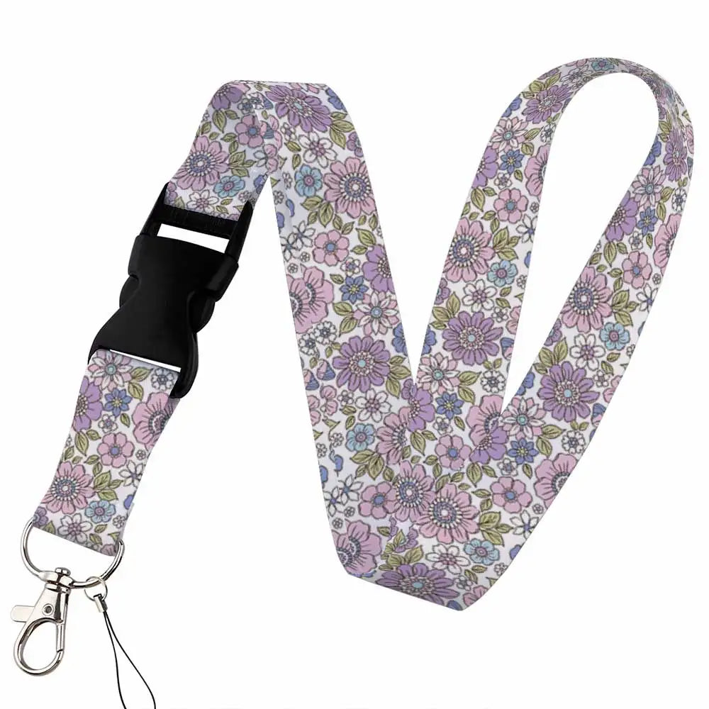 Beautiful Floral Work or School Lanyards