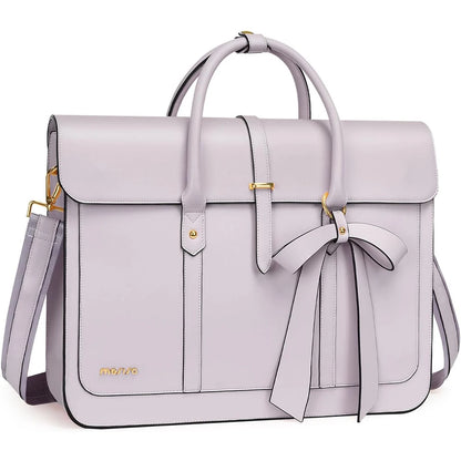 Bow PU Leather Briefcase Laptop Bag