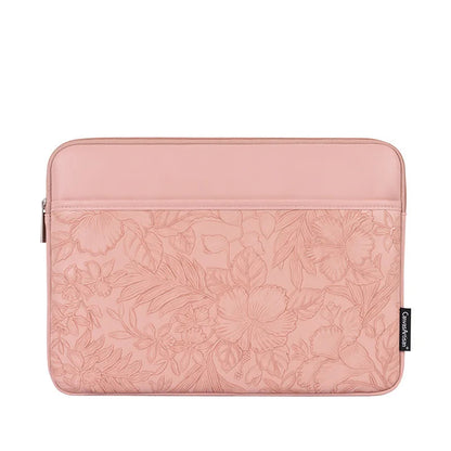 Floral Embossed PU Leather Laptop Bag