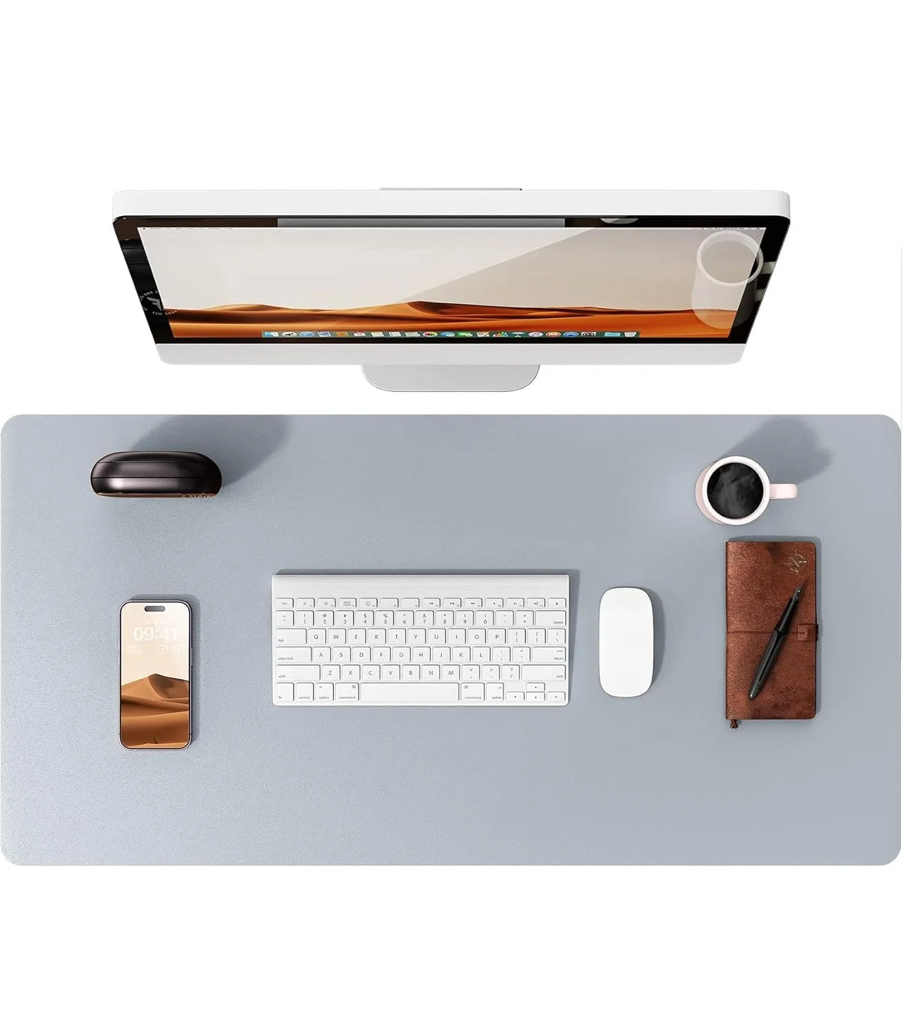 Large Colourful PU Leather Office Desk Mat