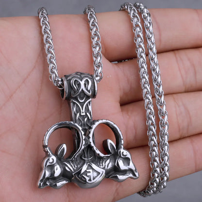 Nordic Viking Thor's Hammer Stainless Steel Necklace
