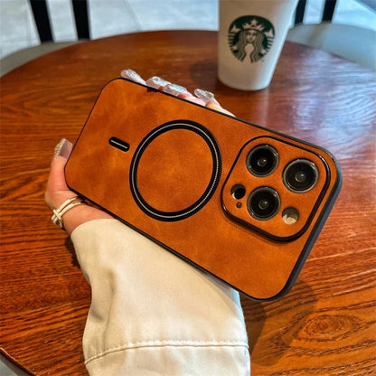 Luxury Faux Leather MagSafe Case (for iPhone)