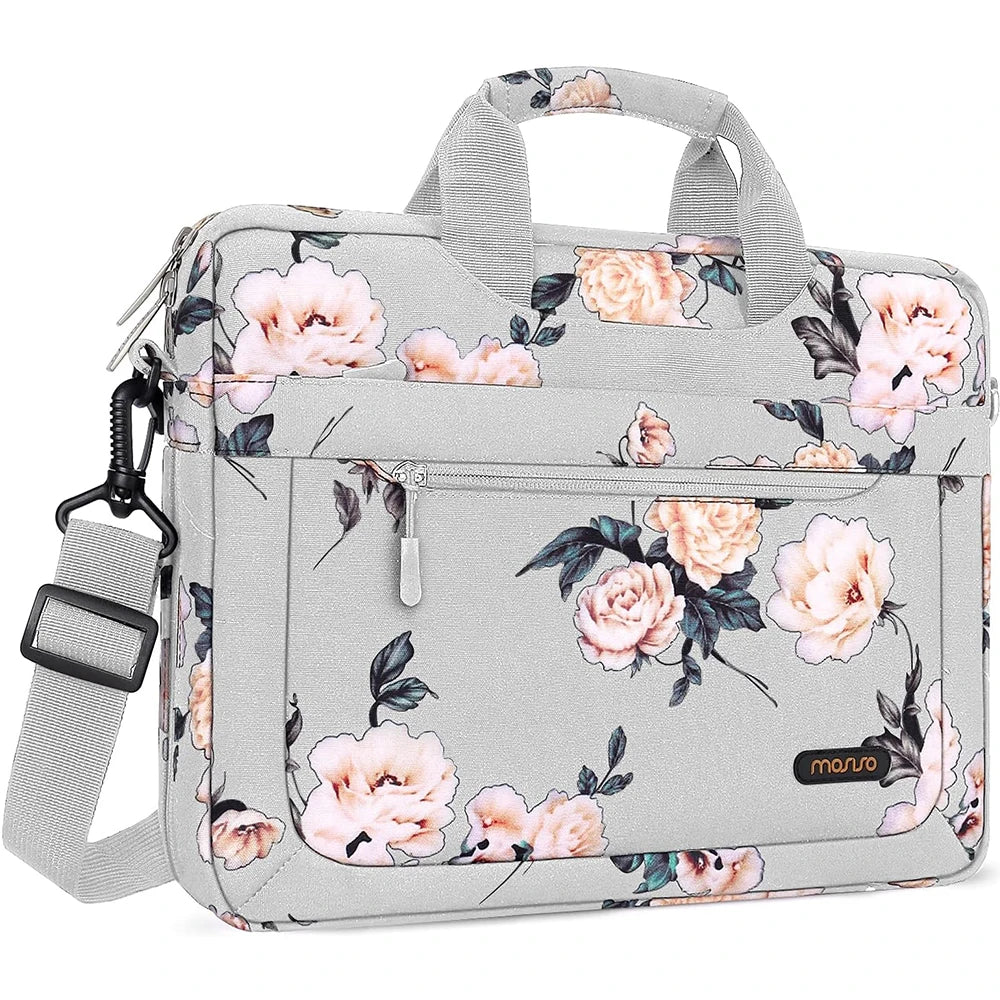 Mosiso Solid Colour Office Laptop Shoulder Bag