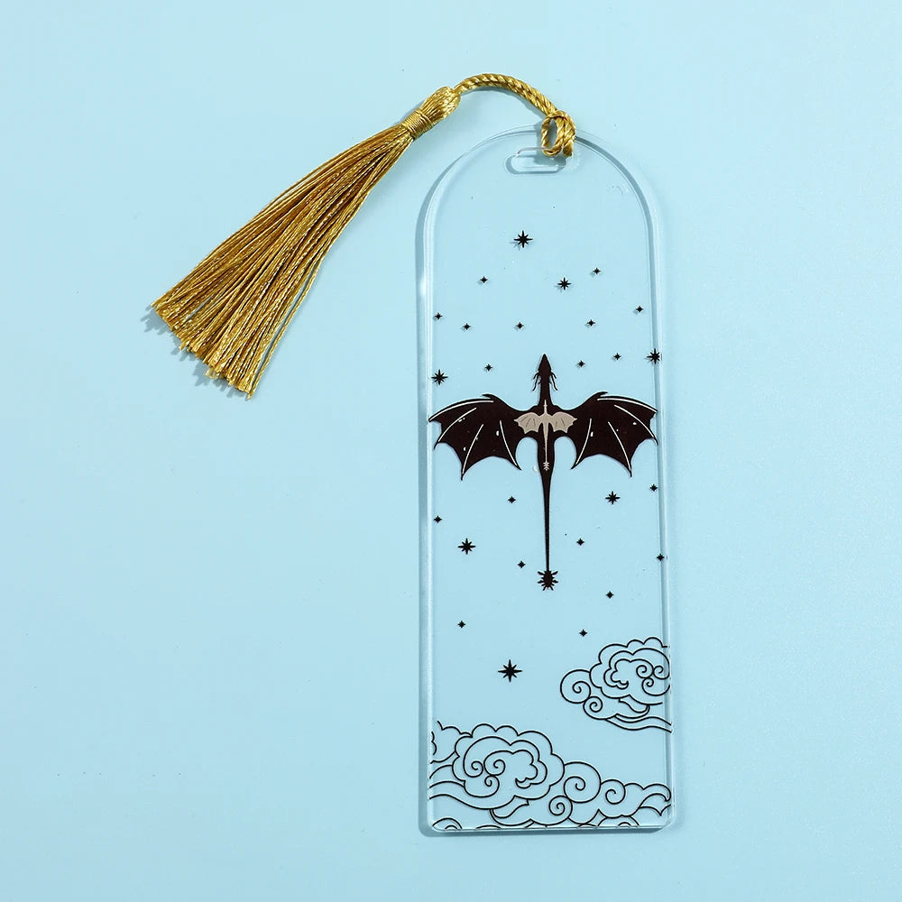 Fourth Wing Dragon Bookmark with Tassels