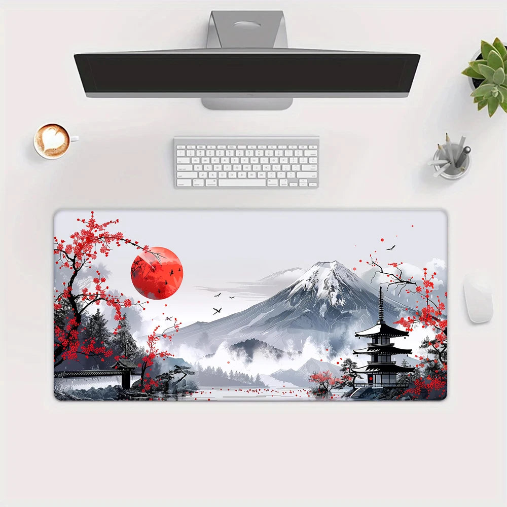 Cherry Blossom Landscape Desk and Keyboard Mat
