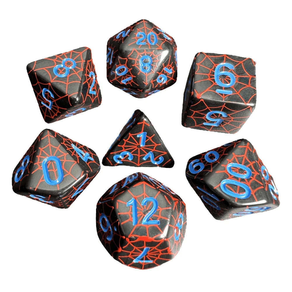 Spiderweb 7 Piece DND Dice Set
