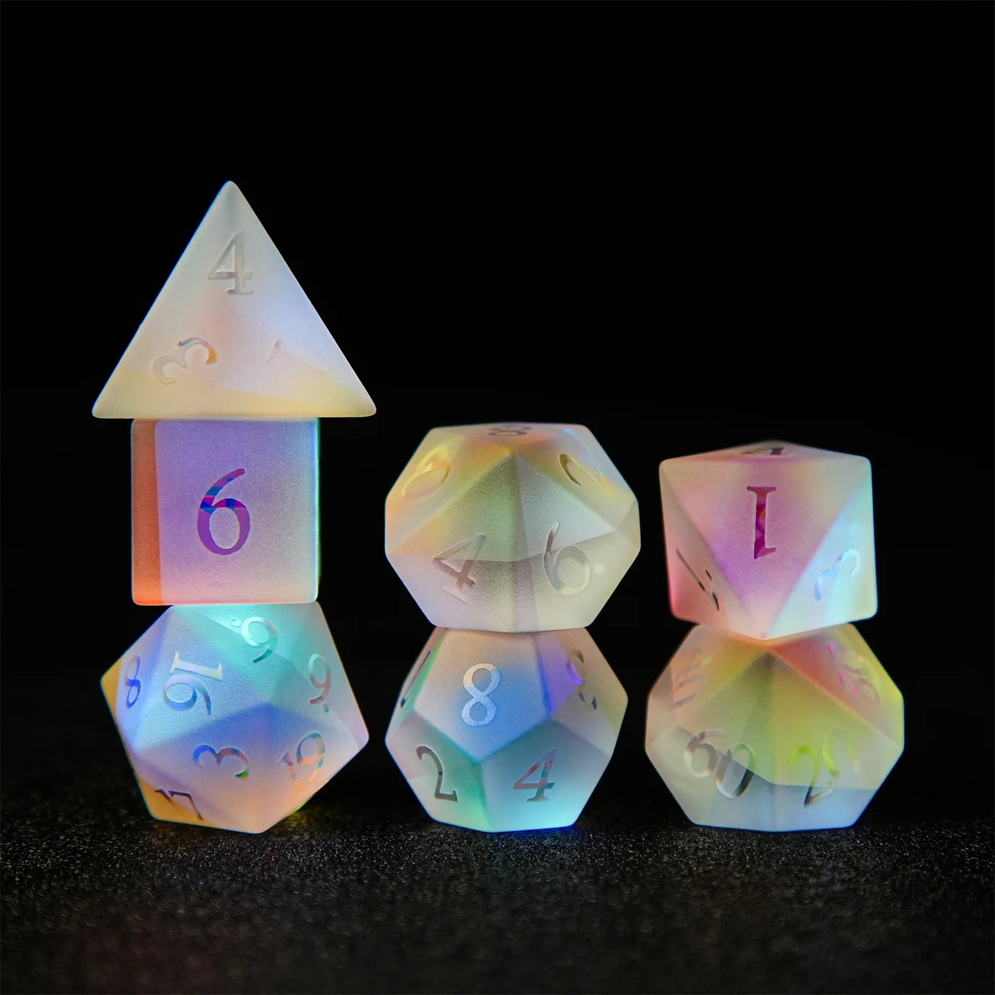 Frosted Rainbow DND Dice Set